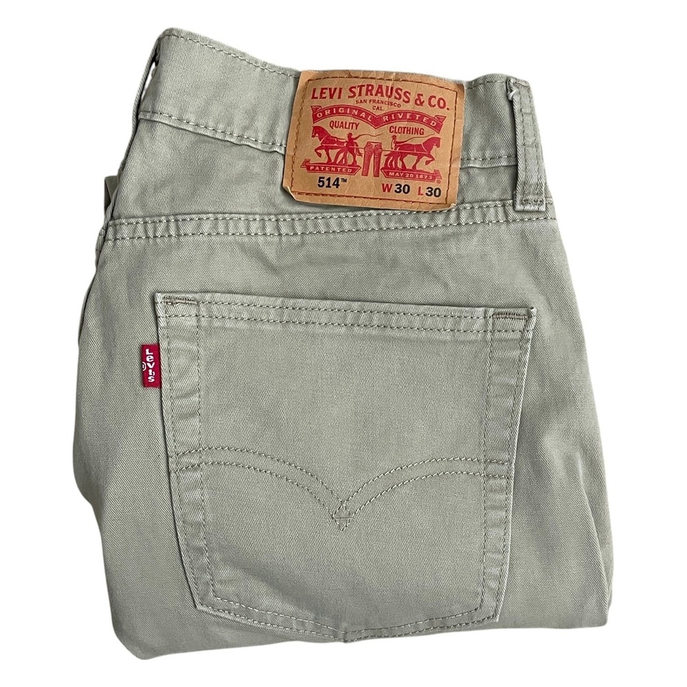 Levi's 514 Beige Men's Jeans 30x30 Straight Leg Red Tab Very Clean!